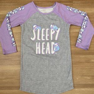 JUSTICE GIRLS SLEEPY HEAD SLOTH NIGHTGOWN